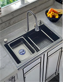 Tarja Empotrable Doble Tina Acero Inoxidable 80x45 cm CNX TS7545-1S con Mezcladora, Dispensador, Limpia Vasos y Accesorios