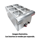 Baño María Entero AROL de Acero Inoxidable, con Separador, 60x35x30 cm
