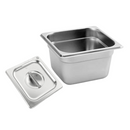 Inserto Contenedor Acero Inoxidable Con Tapa SEXTO 1/6x10 Cm 17x16x10 Arol Nsf, 2.1L