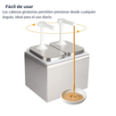 Dispensador de Salsas o Aderezos Doble 2x2L AROL con Bombas y Tapa Inoxidable