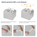 Dispensador de Salsas o Aderezos Doble 2x2L AROL con Bombas y Tapa Inoxidable