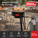 Kit Completo para Discada con Disco Comal, Base y Quemador Doble Aro, 58 cm y 80,000 BTU – SCI-E80-58A Gas LP AROL