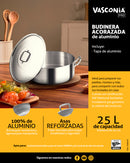 Budinera Profesional Vasconia Acorazada 44 cm 25 L Aluminio