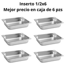 Arol Inserto Contenedor De Acero Inoxidable 1/2x6, 32.5x26.5x6 Cm, Certificado Nsf - Pack De 6