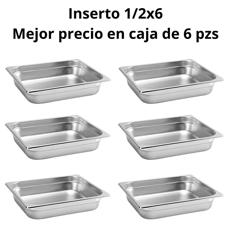 Inserto Contenedor De Acero Inoxidable 1/2x6cm Caja 6 Pzs