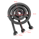 Quemador Industrial a Gas Triple 34 cm Hierro Fundido para Estufones
