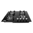 Combo Parrilla 4 Quemadores y Campana Slim 60 cm, Vidrio Negro, P-CN4Q59A y CSL-60BL