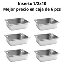 Inserto Contenedor De Acero Inoxidable 1/2x10cm Caja 6 Pzs
