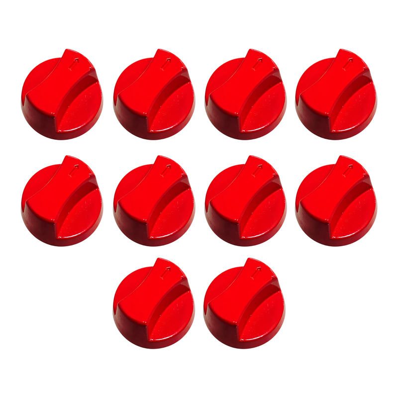 Perilla Roja Metálica Con Opresor Para Estufa Industrial Paquete 10 Piezas