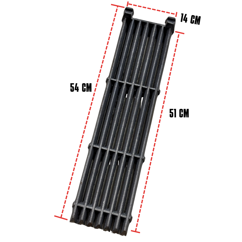 Parrilla Para Asador Tipo Vulcan 54x14 cm Hierro Fundido