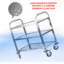 Carrito de Servicio AROL 3 Niveles de Acero Inoxidable, 95x50 cm