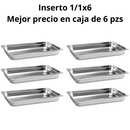 Inserto Contenedor De Acero Inoxidable 1/1x6cm Caja 6 Pzs