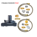 Kit de Instalación Regulador Gas LP Baja Presión 1ra Etapa CMS Para 2 Equipos En Línea