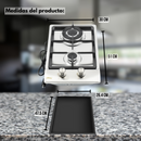 Parrilla de Gas de 2 Quemadores, Acero Inoxidable, Empotrable, 31cm, AROL P-IN2Q31