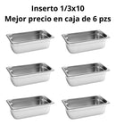 Inserto Contenedor De Acero Inoxidable 1/3x10cm Caja 6 Pzs