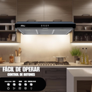 Campana Extractora Slim 80 cm, Vidrio Frontal, Negra, Pared CSL-80BL