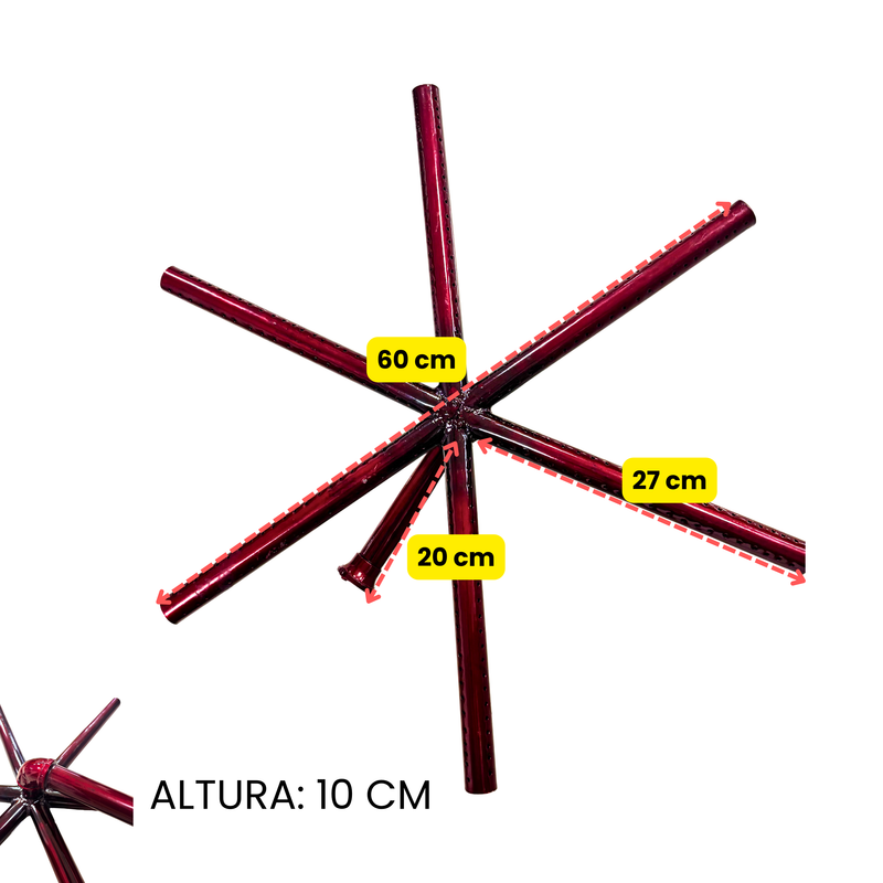 Quemador Estrella 60 Cm Con Codo Hierro Fundido Baja Presión Para Plancha Industrial