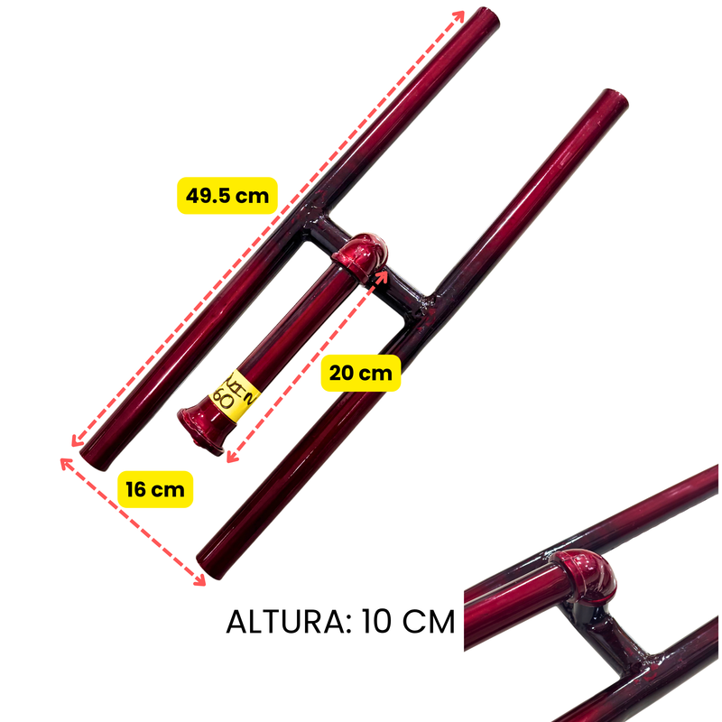 Quemador Tipo H 50 Cm Con Codo Angosto