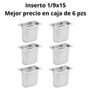 Inserto Contenedor De Acero Inoxidable 1/9x15cm Caja 6 Pzs