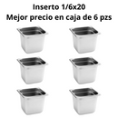 Inserto Contenedor De Acero Inoxidable 1/6x20cm Caja 6 Pzs