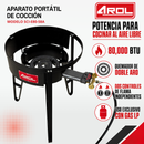 Kit Completo para Discada con Disco Comal, Base y Quemador Doble Aro, 58 cm y 80,000 BTU – SCI-E80-58A Gas LP AROL