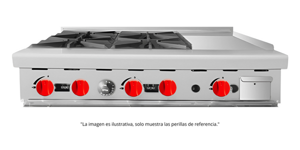 Perilla Roja Metálica Con Opresor Para Estufa Industrial Paquete 10 Piezas