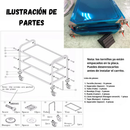 Carrito de Servicio AROL 3 Niveles de Acero Inoxidable, 95x50 cm