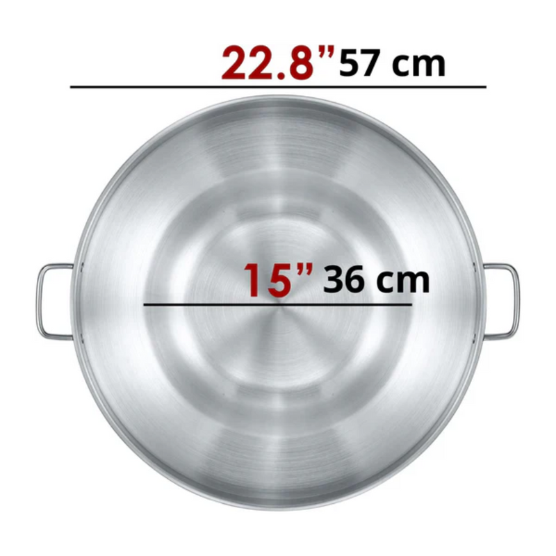 Comal Redondo Enchiladas de Acero Inoxidable 57 cm Calibre 18 Arol