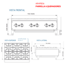 Parrilla 36” 6 Quemadores Gas LP Modelo ARHPB36 AROL