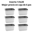 Inserto Contenedor De Acero Inoxidable 1/4x20cm Caja 6 Pzs