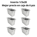 Inserto Contenedor De Acero Inoxidable 1/3x20cm Caja 6 Pzs