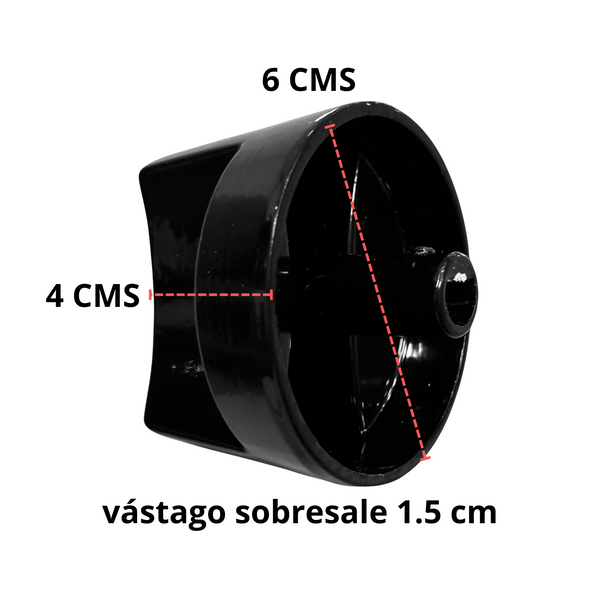 Perilla Negra Metálica Con Opresor Para Estufa Industrial Paquete 10 Piezas