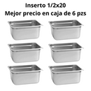 Inserto Contenedor De Acero Inoxidable 1/2x20cm Caja 6 Pzs
