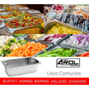 Inserto Contenedor De Acero Inoxidable 1/3x10cm Caja 6 Pzs