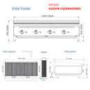 Asador 48” 4 Quemadores Gas LP Modelo ARCB48 AROL