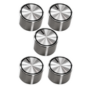 Kit de 5 Perillas Metálicas Plateadas para Parrilla Empotrable