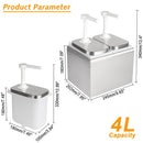 Dispensador de Salsas o Aderezos Doble 2x2L AROL con Bombas y Tapa Inoxidable