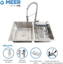 Set de Tarja Doble Empotrable Acero Inoxidable con Mezcladora y Accesorios CNX 84x48x22 cm