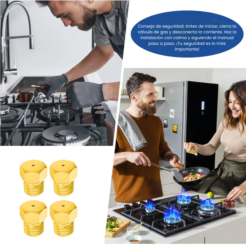 Juego De Espreas Gas LP Para Parrilla 4 Quemadores