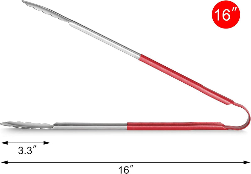 Pinza de Acero Inoxidable con Cubierta Plástica Roja - 16 pulgadas