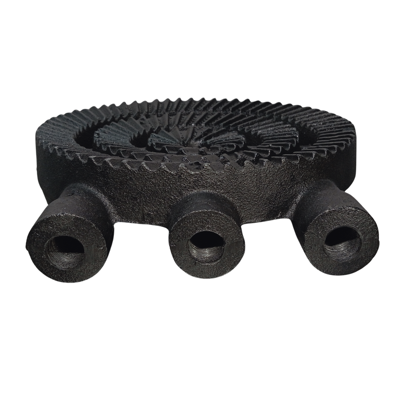 Quemador Triple Delta Tipo Regadera 30 cm, 3 Tomas de 3/4”, Negro