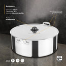 Arrocera Vasconia 45 cm con Tapa Aluminio 22.8 L Plata