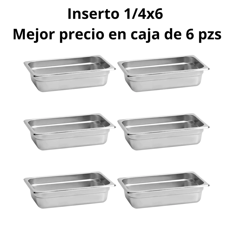 Inserto Contenedor De Acero Inoxidable 1/4x6cm Caja 6 Pzs