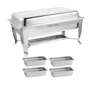 Chafer Bufetera Plegable Reforzado con Certificación NSF y 4 Insertos 1/4 x 6 cm