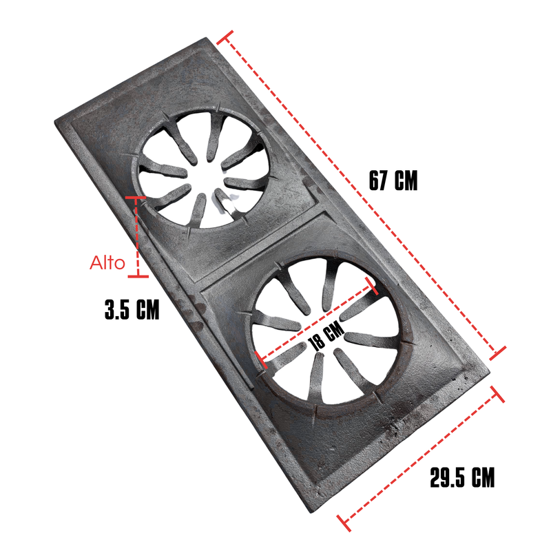 Parrilla Tipo Coriat 67x29.5 cm Hierro Fundido