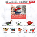 Parrilla de Inducción de 4 Zonas, 60cm, 110V, Empotrable, AROL IN-E4Q60