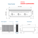 Asador 36” 3 Quemadores Gas LP Modelo ARCB36 AROL