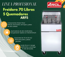 Freidora de 5 Quemadores, 70 LB, Gas LP Modelo ARF5-LPG AROL
