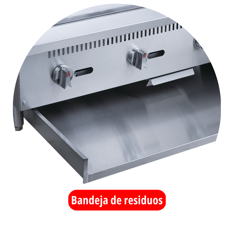 Plancha 24" 2 Quemadores Placa 3/4 Gas LP Modelo ARGM24 AROL