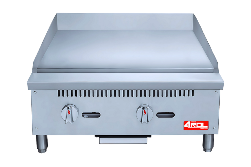 Plancha 24" 2 Quemadores Placa 3/4 Gas LP Modelo ARGM24 AROL